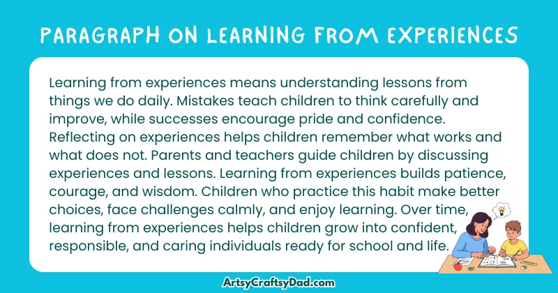 Long Paragraph on 'Learning from Experiences' - 100 Words for Grades 4 to 5