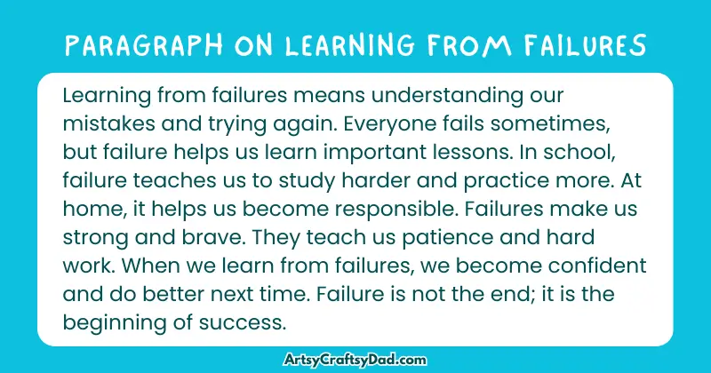 Essay & Paragraph on Learning from Failures for Grades 2 to 10