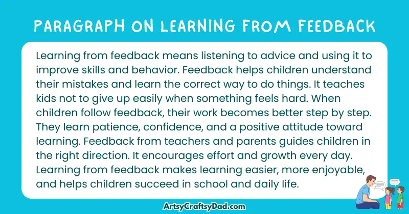Essay & Paragraph on Learning from Feedback for Grades 4 to 10