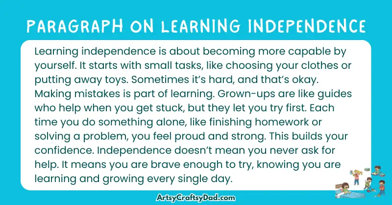 Essay & Paragraph on Learning Independence for Grades 4 to 10