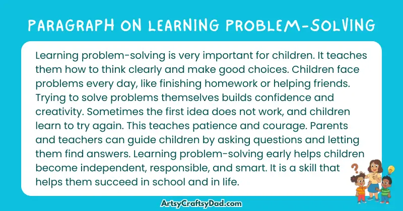 Essay & Paragraph on Learning Problem-Solving for Grades 3 to 10
