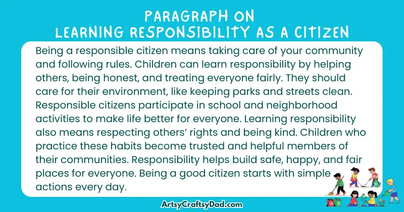 Essay & Paragraph on Learning Responsibility as a Citizen for Grades 3 to 9
