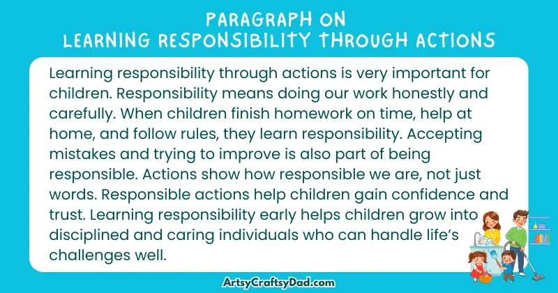 Essay & Paragraph on Learning Responsibility Through Actions for Grades 3 to 10