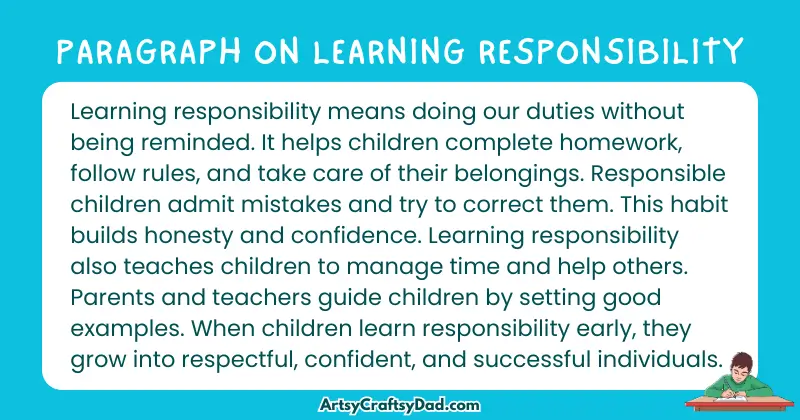 Essay & Paragraph on Learning Responsibility for Grades 3 to 10