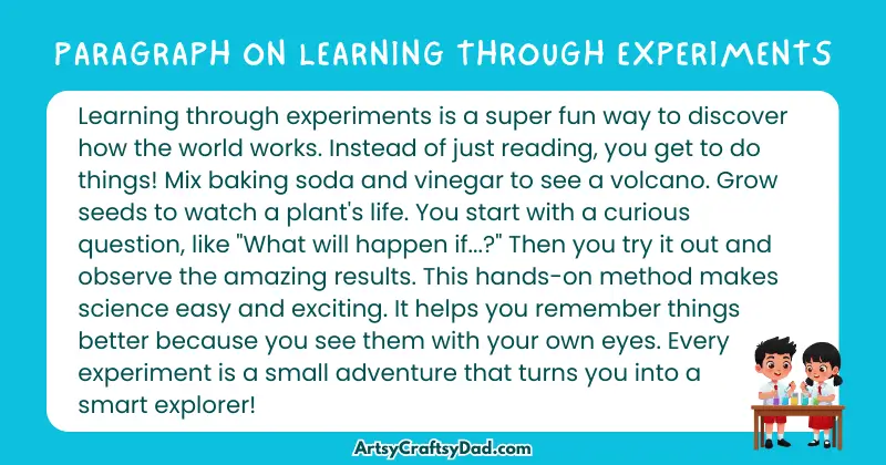 Essay on Learning through experiments for Grades 3 to 10 Student