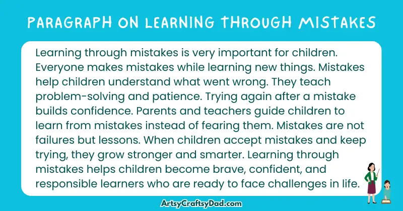 Long Paragraph on 'Learning Through Mistakes' - 100 Words for Grade 5