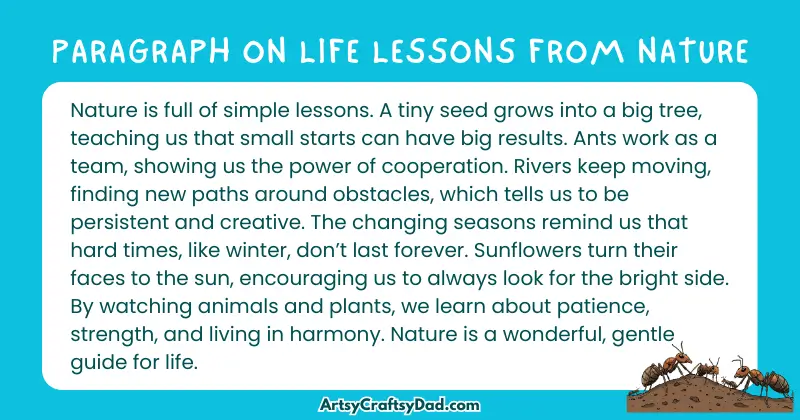 Essay & Paragraph on Life Lessons From Nature for Grades 3 to 10