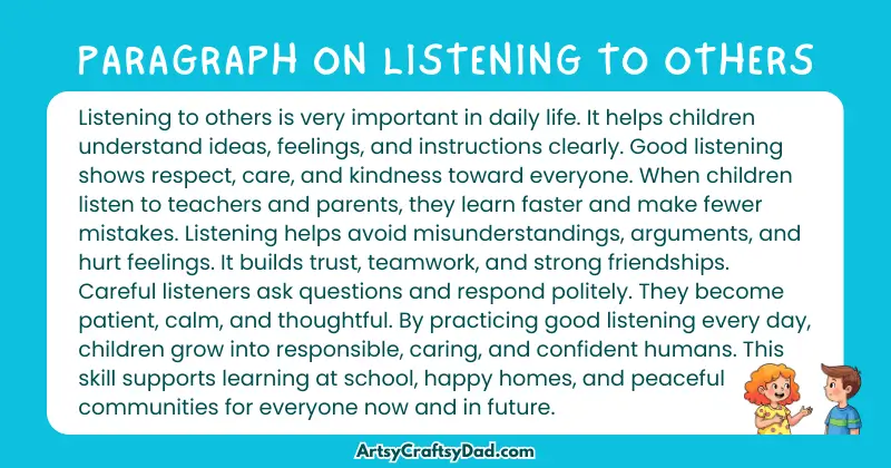 Essay & Paragraph on Listening to Others for Grades 4 to 10