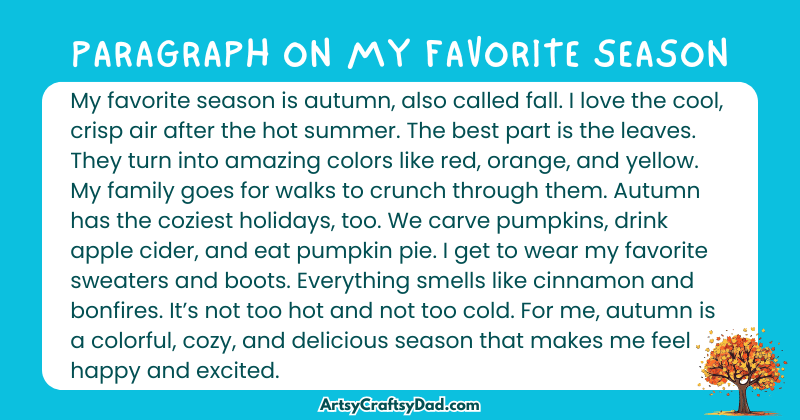 Long Paragraph on 'My Favorite Season' - 100 Words for Grades 3 to 4