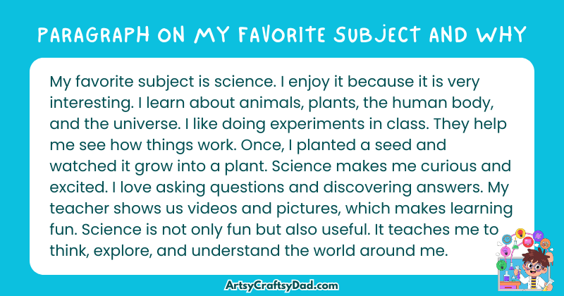 Essay & Paragraph on My Favorite Subject and Why for Grades 1 to 7