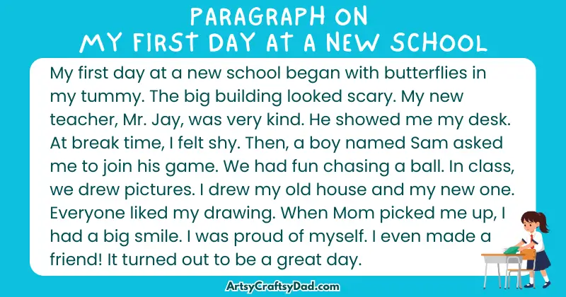 Essay & Paragraph on My First Day At a New School for Grades 2 to 10 Students