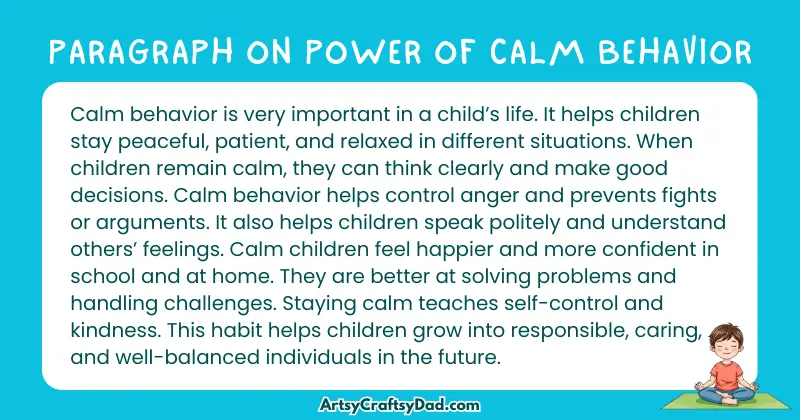 Long Paragraph on 'Power of Calm Behavior' - 100 Words for Grades 4 to 5