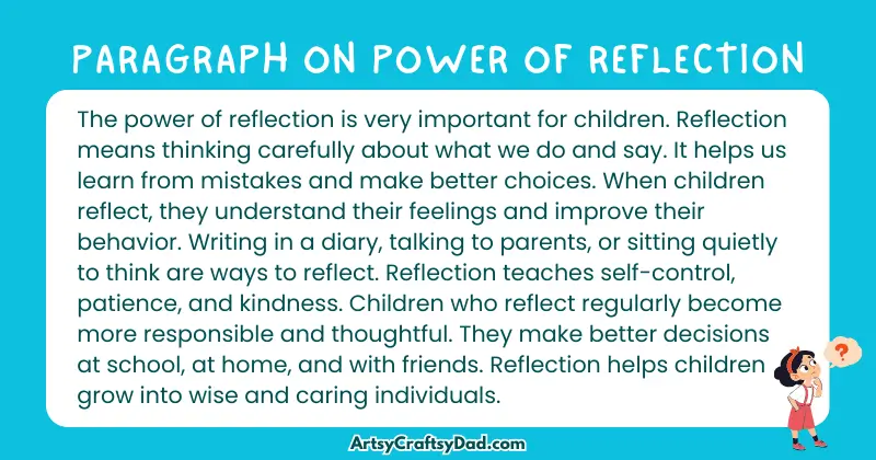 Essay & Paragraph on Power of Reflection for Grades 3 to 10