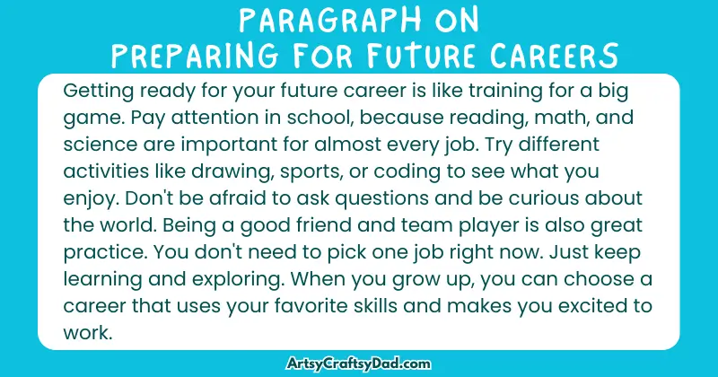 Essay & Paragraph on Preparing for Future Careers for Grades 4 to 10