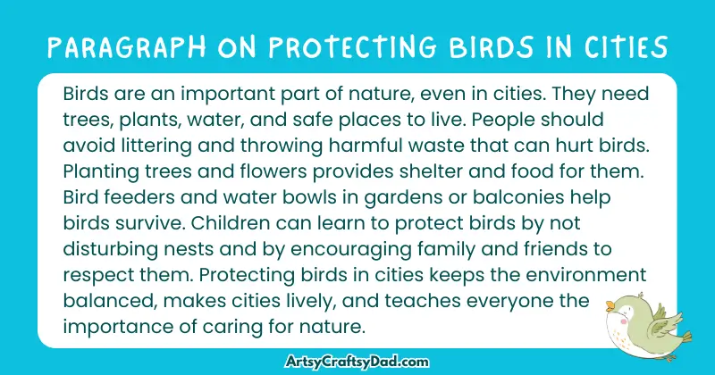 Essay & Paragraph on Protecting Birds in Cities for Grades 3 to 10