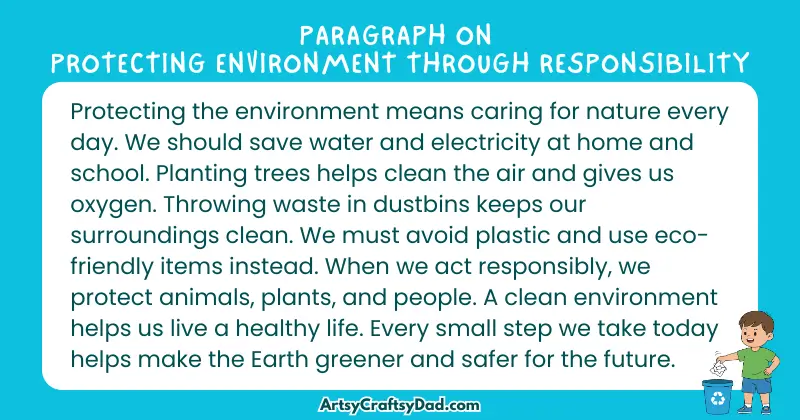 Essay & Paragraph on Protecting Environment Through Responsibility for Grades 3 to 10