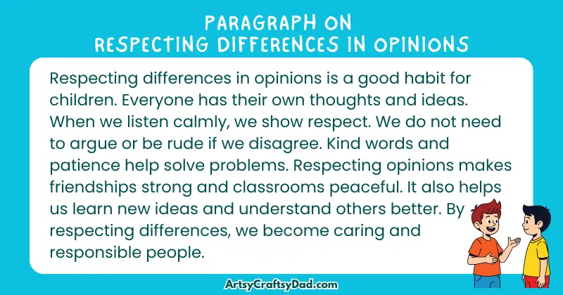 Essay & Paragraph on Respecting Differences in Opinions for Grades 4 to 10