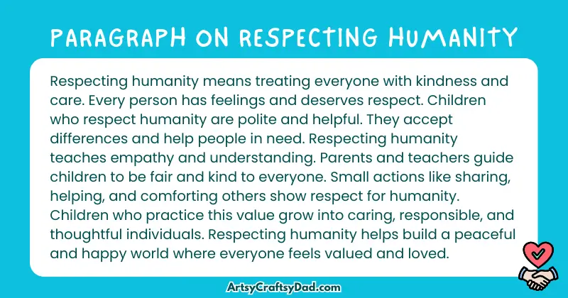 Essay & Paragraph on Respecting Humanity for Grades 2 to 8
