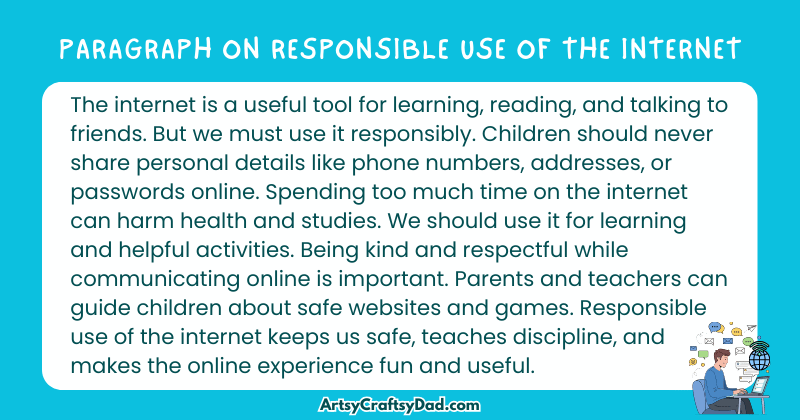 Essay & Paragraph on Responsible Use of the Internet for Grades 4 to 10
