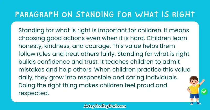 Essay & Paragraph on Standing for What is Right for Grades 4 to 10