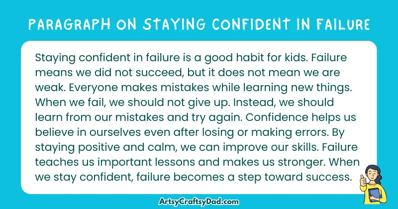 Essay & Paragraph on Staying Confident in Failure for Grades 3 to 10