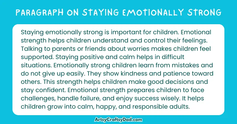 Essay & Paragraph on Staying Emotionally Strong for Grades 3 to 10