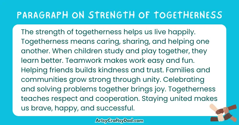 Essay & Paragraph on Strength of Togetherness for Grades 2 to 8