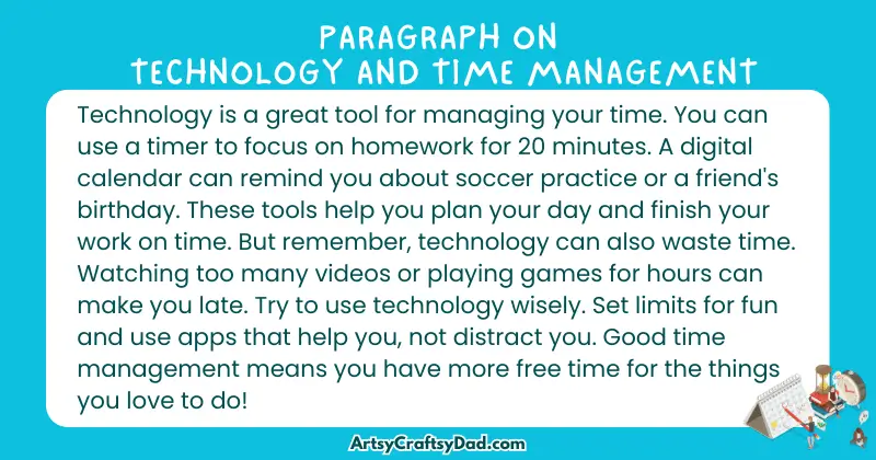Essay & Paragraph on Technology and Time Management for Grades 3 to 10 Students
