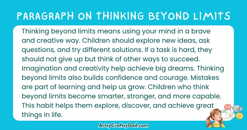 Essay & Paragraph on Thinking Beyond Limits for Grades 4 to 10
