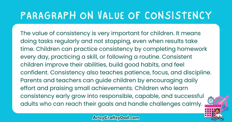 Essay & Paragraph on Value of Consistency for Grades 4 to 10