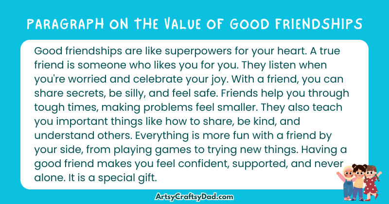 Essay & Paragraph on The Value of Good Friendships for Grades 3 to10