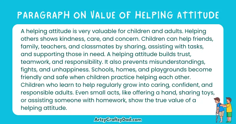 Essay & Paragraph on Value of Helping Attitude for Grades 3 to 10