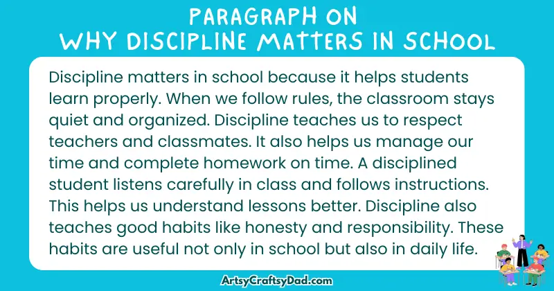 Essay & Paragraph on Why Discipline Matters in School for Grades 3 to 10