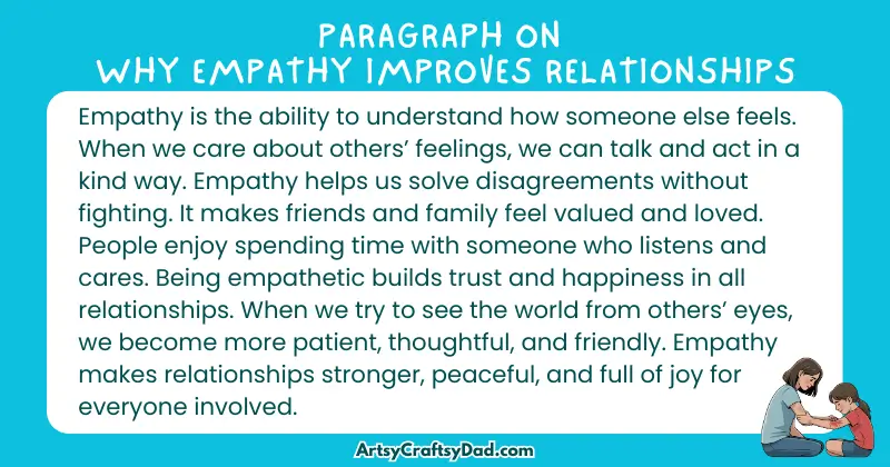 Essay & Paragraph on Why Empathy Improves Relationships for Grades 4 to 10