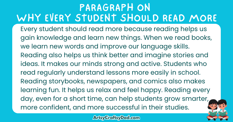 Essay & Paragraph on Why Every Student Should Read More for Grades 3 to 10