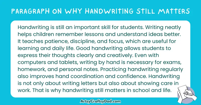 Essay & Paragraph on Why Handwriting Still Matters for Grades 3 to 8