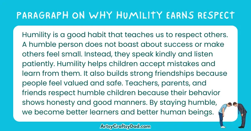 Essay & Paragraph on Why Humility Earns Respect for Grades 4 to 10