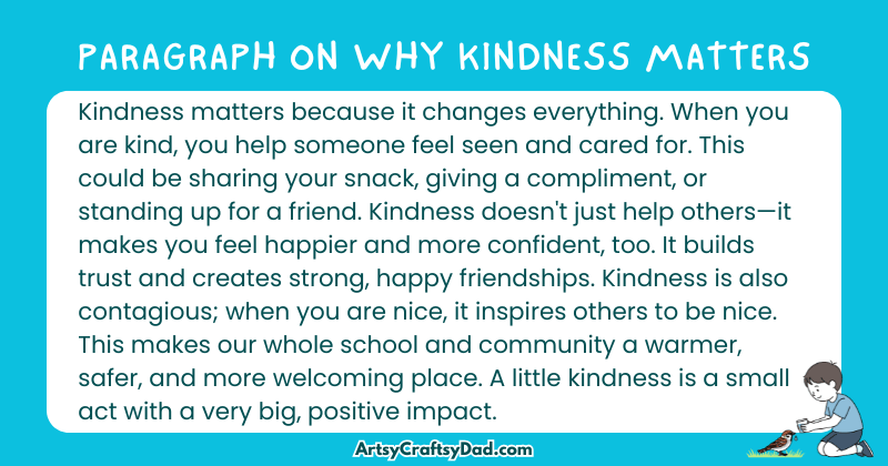 Essay & Paragraph on Why Kindness Matters for Grades 2 to 8