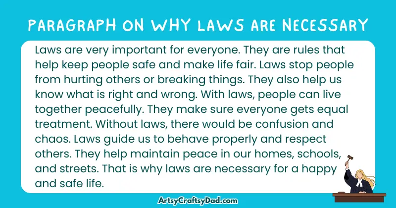 Essay & Paragraph on Why Laws are Necessary for Grades 4 to 10