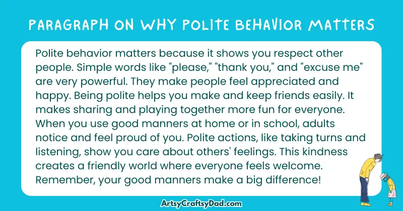 Essay & Paragraph on Why Polite Behavior Matters for Grades 2 to 10