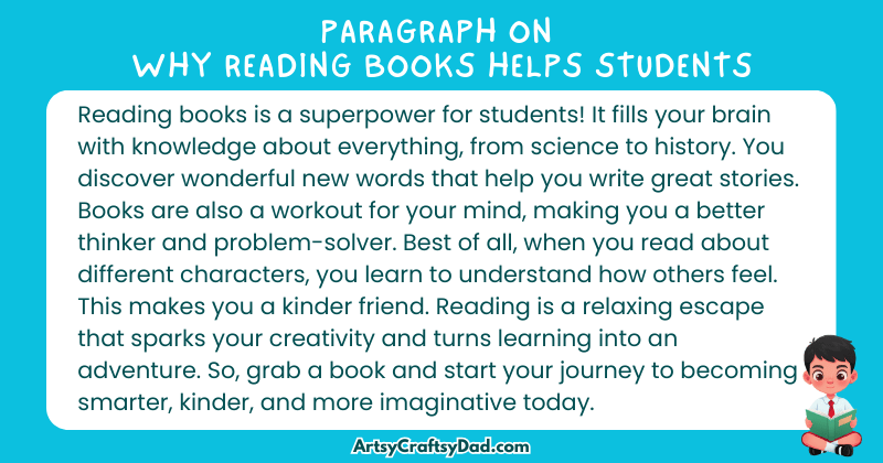 Essay & Paragraph on Why Reading Books Helps Students for Grades 3 to 10