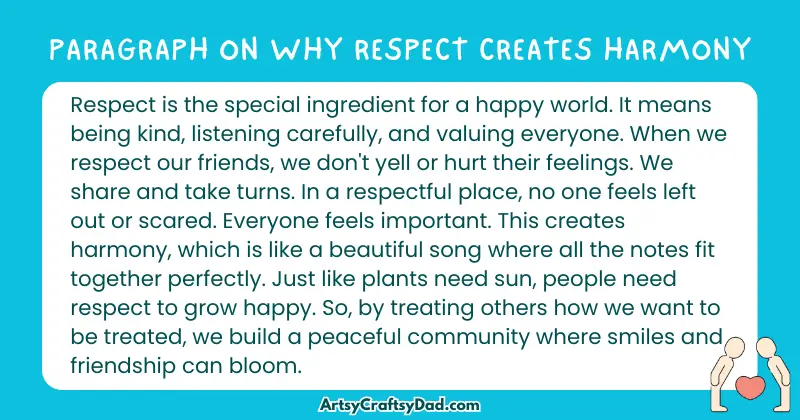 Essay & Paragraph on Why Respect Creates Harmony for Grades 3 to 10 Students