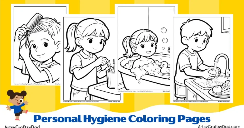 Personal Hygiene Coloring Pages for Kids