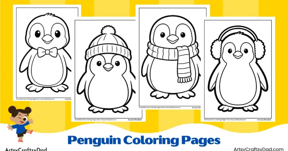 Playful Penguin Coloring Pages for Kids