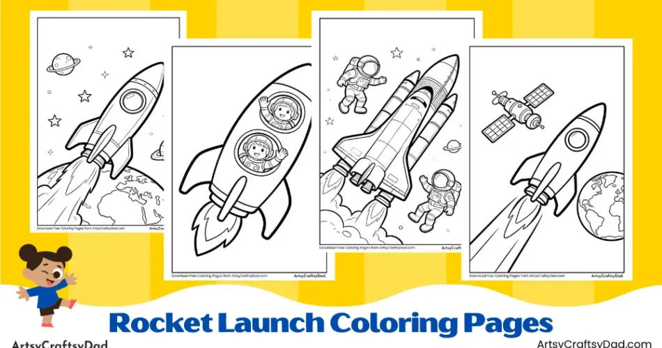 Printable Rocket Launch Coloring Pages for Kids