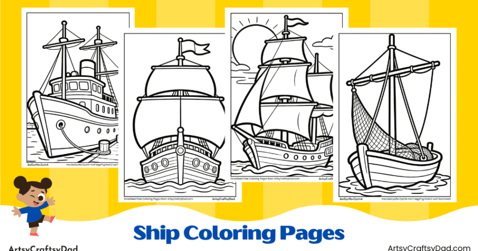 Ship Coloring Pages for Kids