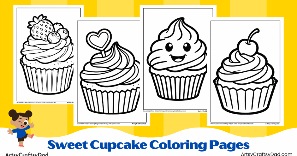 Sweet Cupcake Coloring Pages for Kids