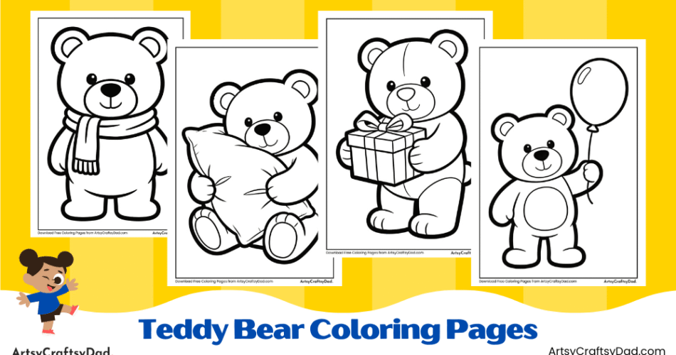 Teddy Bear Coloring Pages for Kids