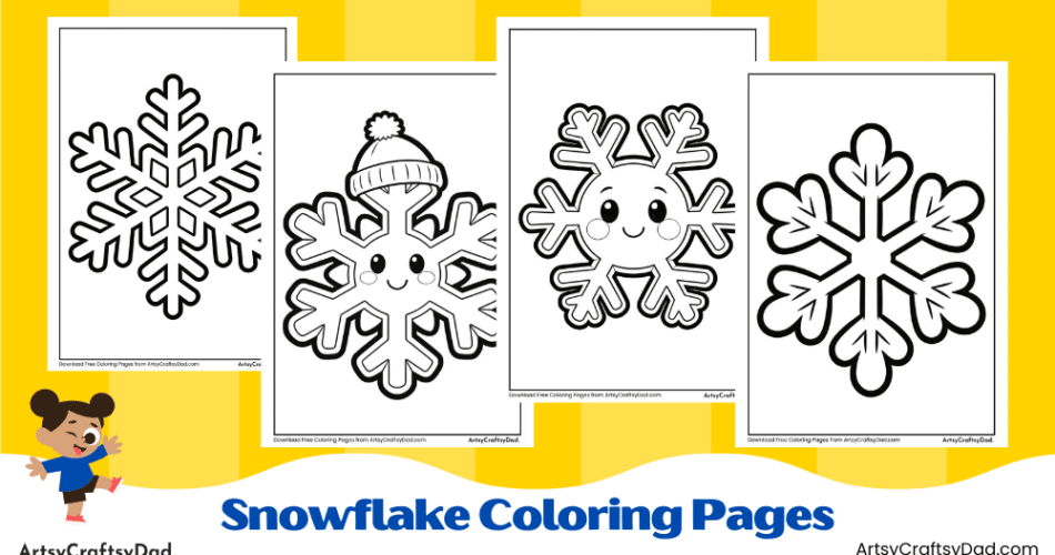 Winter Snowflake Coloring Pages for Kids
