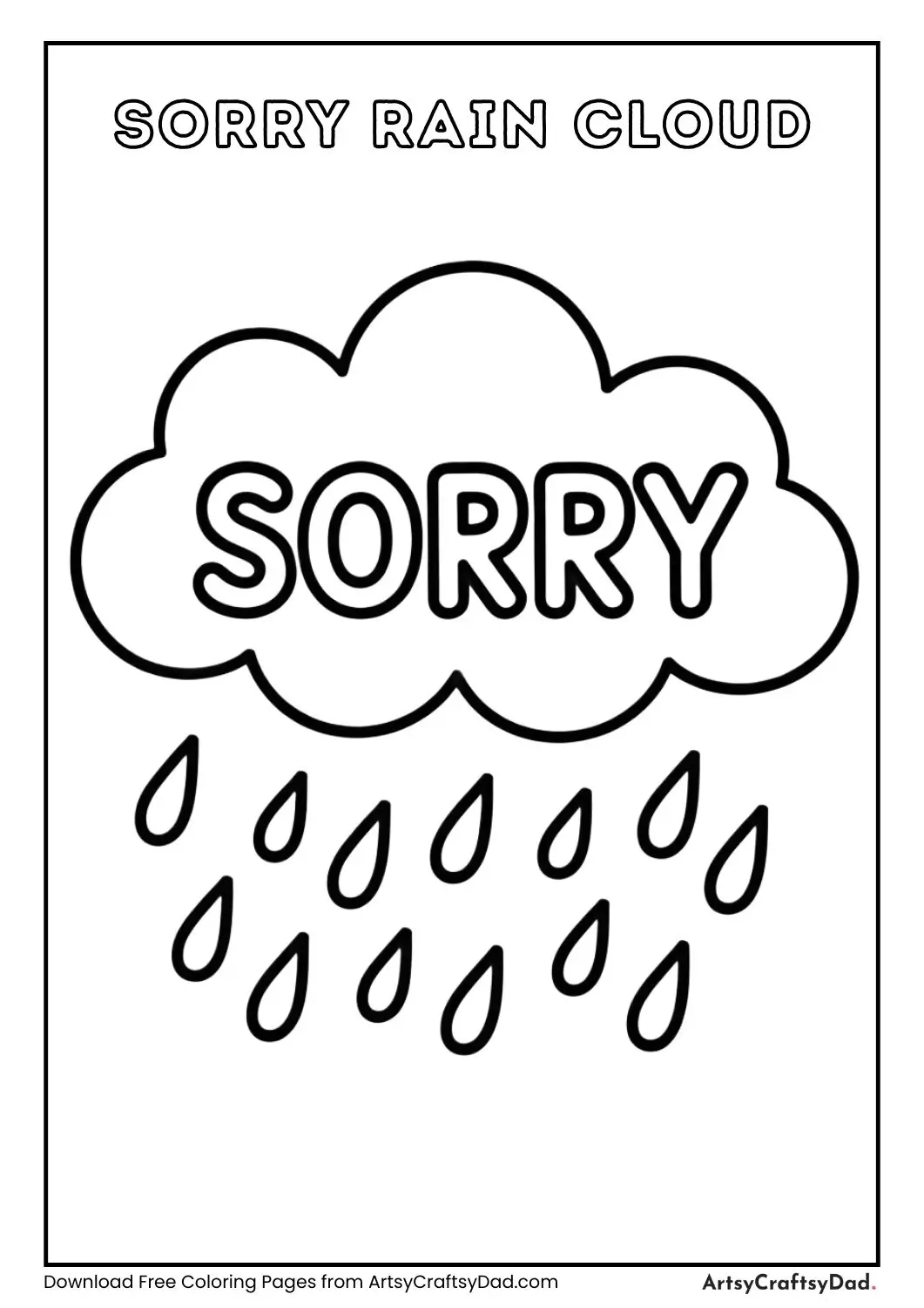 Cloud raining with “Sorry” on it.